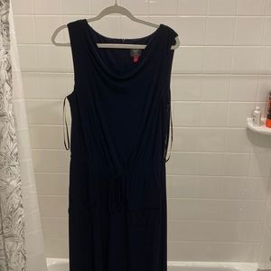 Navy flare bottom jumpsuit